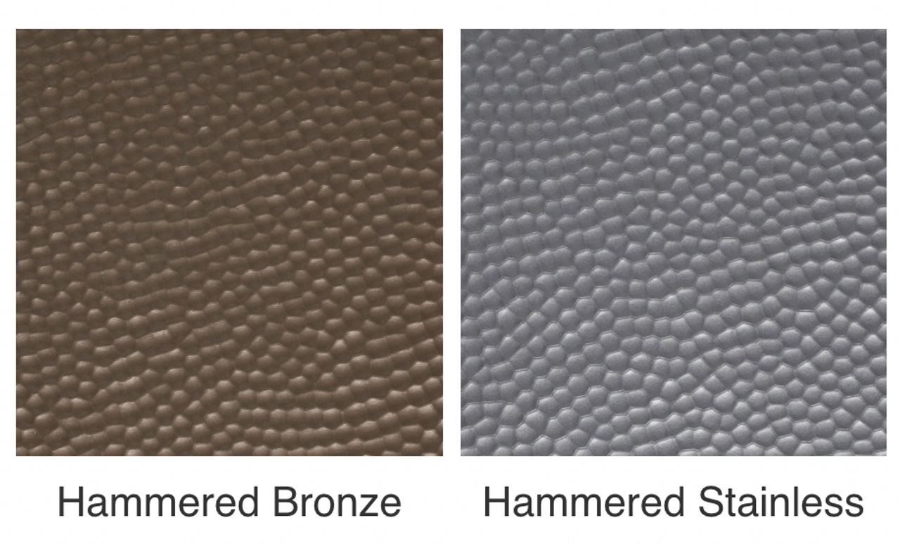 Hammered Tops. Hammered Bronze or Hammered Stainless Steel Options