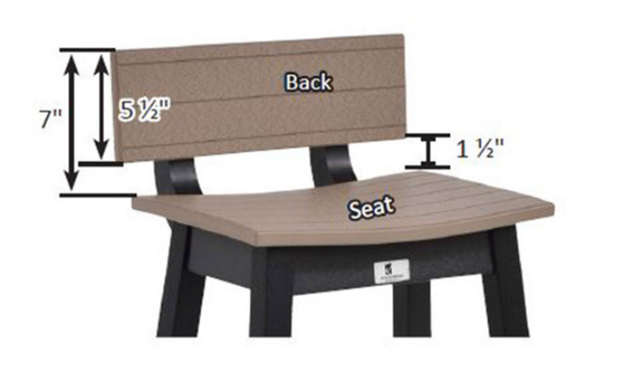 Dimensions of Optional Back Kit