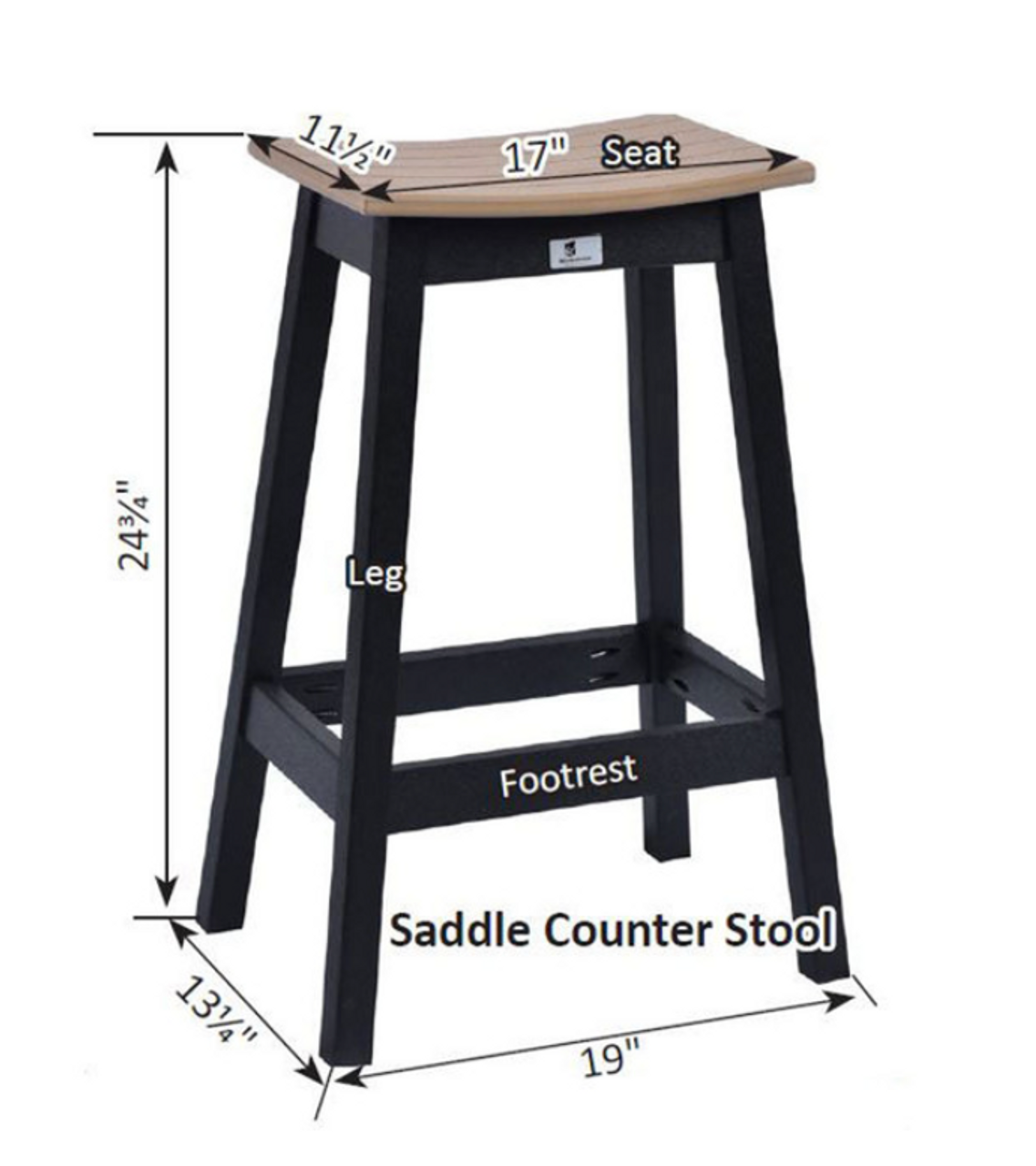 Saddle Stool dimensions