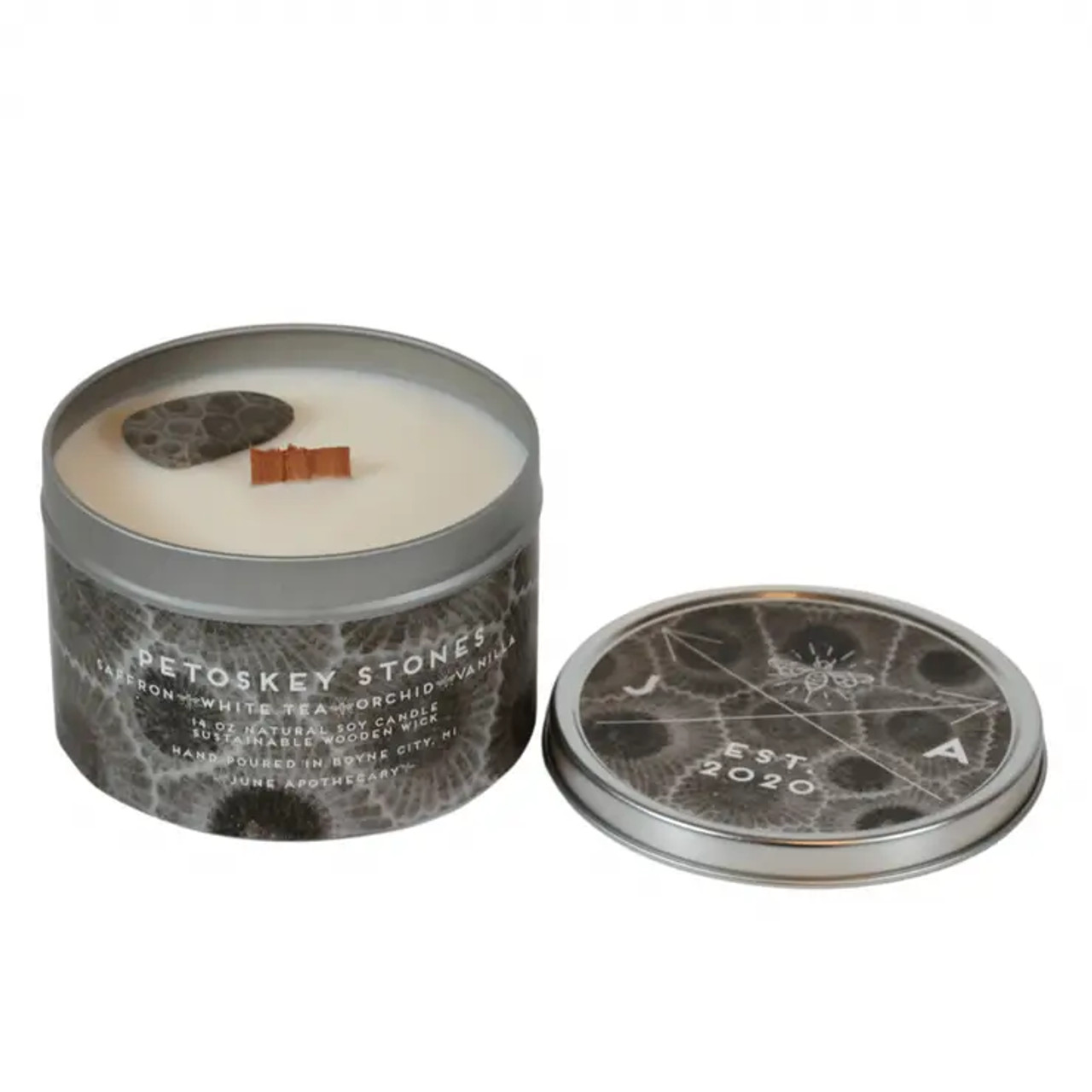 Petoskey Stones Wooden Wick Candle