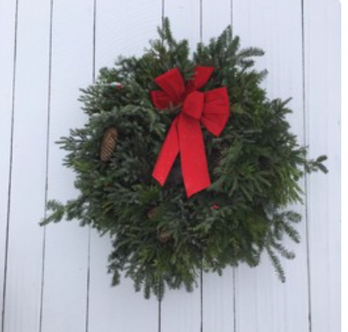 Evergreen Wreath 28-30"; 14" ring