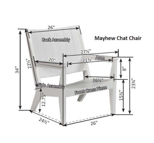 Dimensions of Mayhew Chat Chair