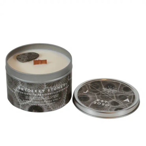Petoskey Stones Wooden Wick Candle