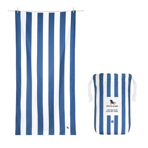 Dock & Bay Quick Dry Beach Towel- Whitsunday Blue