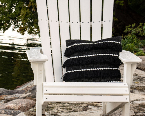 Faithe Handwoven Pillow - B&W