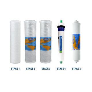 PureValue 5EZ50 Filter Replacement Kit with RO Membrane Annual Bundle for PureValue Reverse Osmosis Systems YSM-5EZ50