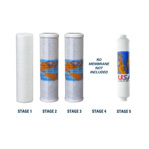 1-Year Filter Replacement Kit for Vertex PT-4.0/5 and PT-4.0/5/P Reverse Osmosis System RO Membrane Sold Separately YS-VERPT40-5