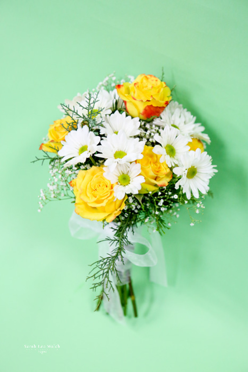 Yellow Rose and White Daisy Bouquet