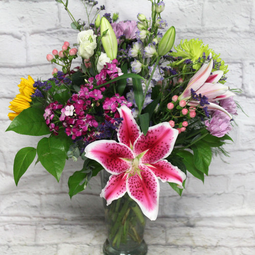 Spring Lilies Vase Arrangement