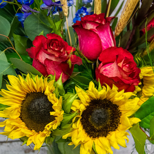 Fresh mixed flower arrangement made by our designers