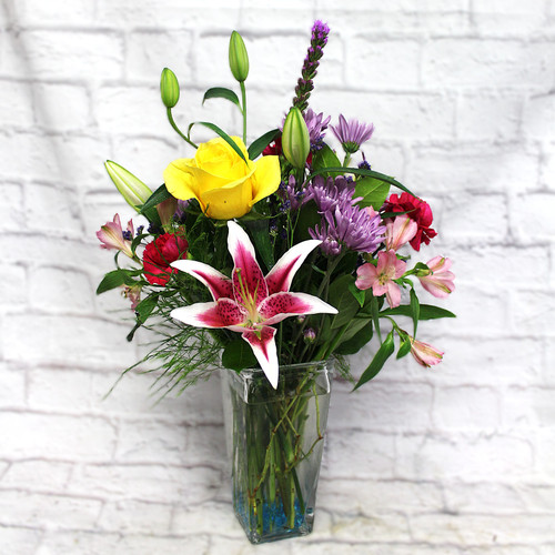 A Touch of Teal Vase Arrangement