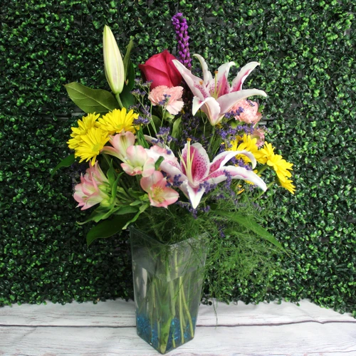 A Touch of Teal Vase Arrangement