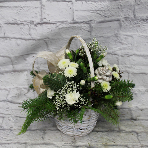 Snowy Morning Basket Arrangement