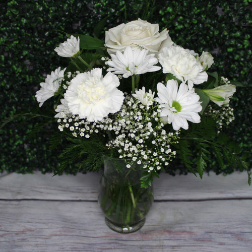 Small All White Vase Arrangement