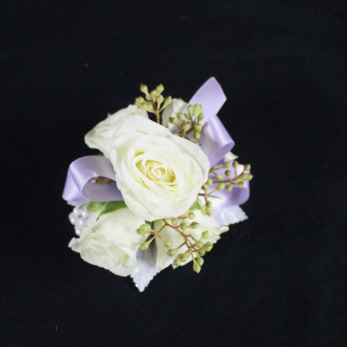 White And Lavender Corsage