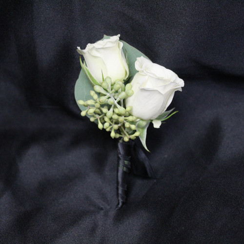 All White Boutonniere