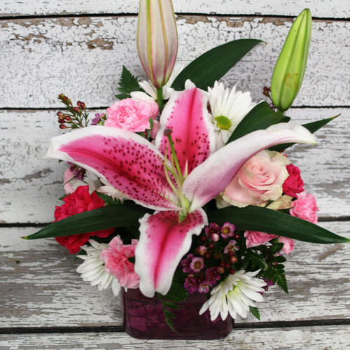 All Pink Everything Vase Arrangement