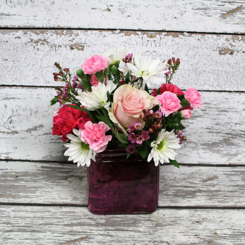 Pink Me Up Cube Vase Arrangement