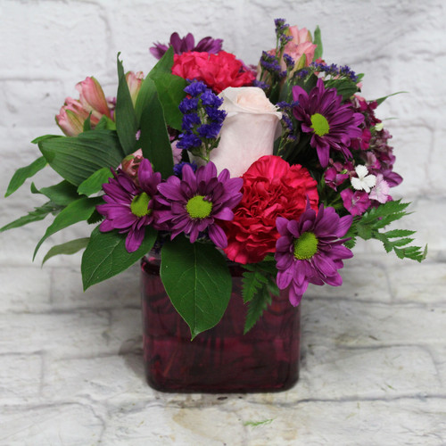 Pink Me Up Cube Vase Arrangement