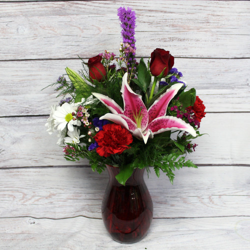 Special Valentine Vase Arrangement