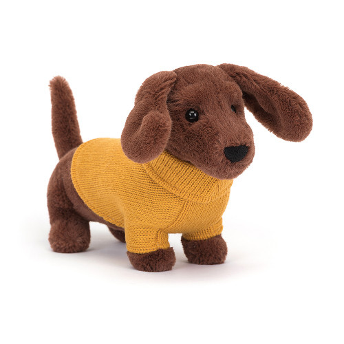 Yellow Sweater Sausage Dog 