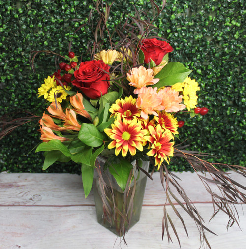 Shades of Autumn Vase Arrangement