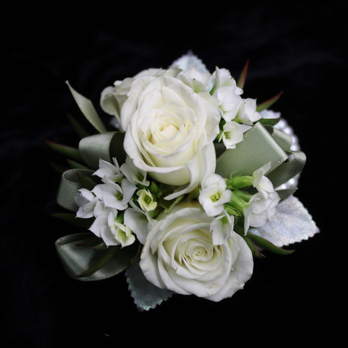 Simple White Rose Corsage