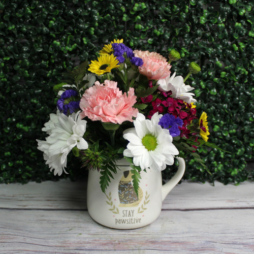 "Stay Pawsitive" Mug Arrangement