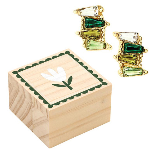 White Flower Earring Box