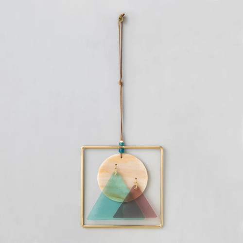 Stained Glass Light Catcher - Mountain Sunset