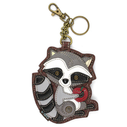Raccoon With Cherry Key Fob