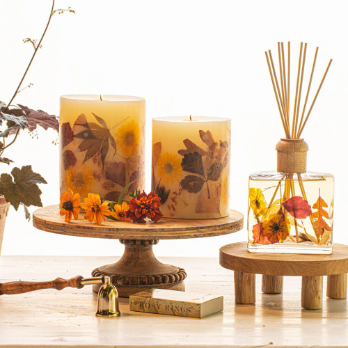 Rosy Rings Harvest Pumpkin Small Round Botanical Candle