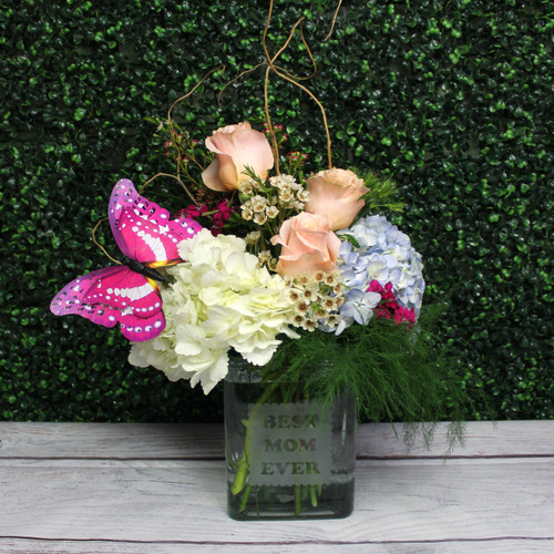 Flutter and Bloom Mom Vase Arrangement