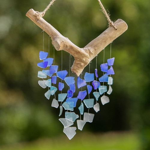 Seaglass Raindrop Butterfly Mobile - Large