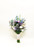 Wildflower hand tied bouquet of delphinium, lisianthus and variety of summer filler flowers have that just picked look, tied with burlap and lace.