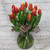 Large Bright Tulips Vase Arrangement