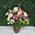 Pink flower arrangement in a vase