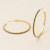 Large Rhinestone Hoop Earrings | Greige & Gold