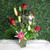 Half Dozen Roses & Stargazer Lilies Vase Arrangement