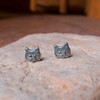 Pewter Fat Cat  Post Earrings
