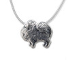 Sterling Silver Pomeranian Large Pendant