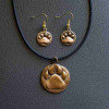 Bronze Large Paw Print Necklace