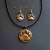 Bronze Paw Print Earrings