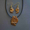 Bronze Large Fat Cat Necklace