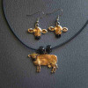 Enamel Jersey Cow Earrings