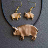 Bronze Pig Earrings