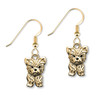 14K Solid Gold Yorkie Puppy Earrings