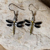 Enamel Black Dragonfly Earrings