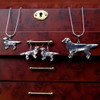 Sterling Silver Golden Retriever Full Body Earrings