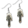 Pewter Silly Fat Cat Earrings